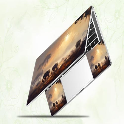 Laptop Skin Sticker Decal, Universal Reusable Vinyl Laptop Cover for 12" 13" 13.3" 14" 15" 15.4" 15.6" Notebook PC, Waterproof Scratch-Resistant with 2 Wrist Pads, Easy to Apply & Remove,Elephant - color: Elephant