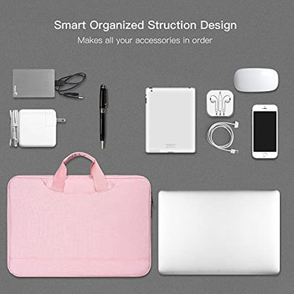 15.6 Inch Laptop Sleeve TSA Case Women Ladies Bag for Macbook Pro 16" M5 M4 M3 M2 M1, Lenovo Ideapad 15.6", HP Envy/Victus 15.6, Dell Inspiron 15, Acer Aspire/Nitro 15, ASUS MSI Macbook 15 Case, Pink - color: Pink, size: 15.6 Inch