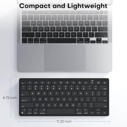 OMOTON Ultra-Slim Wireless Keyboard for Mac, Stable Bluetooth Connection, Ergonomic Tilt Angel, Auto Sleep Energy Saving & Portable for Business Trip & Travel, Compatible with MacOS 10.10+, Black - color: Black