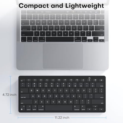 OMOTON Ultra-Slim Wireless Keyboard for Mac, Stable Bluetooth Connection, Ergonomic Tilt Angel, Auto Sleep Energy Saving & Portable for Business Trip & Travel, Compatible with MacOS 10.10+, Black - color: Black