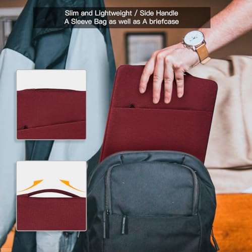 13 inch Laptop Sleeve Case for 13 inch New MacBook Air M4 A3240 2025/ M3 A3113/ M2 A2681/ M1 A2337 Computer Bag, Wine Red - color: Wine Red, size: 13.3-13.6 Inch
