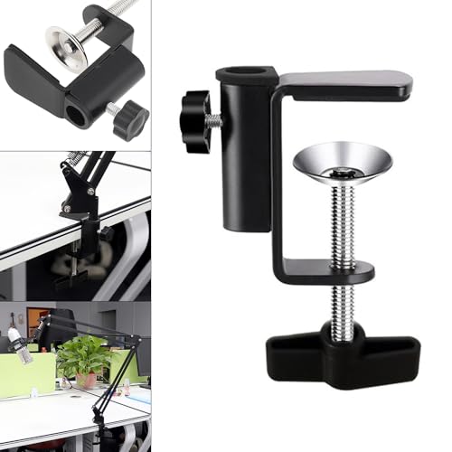 Aluminum C-Clamp Clip Mount for Camera/Monitor, Desktop & Table Mount Holder for Microphone/Mic & Tablet (Black)