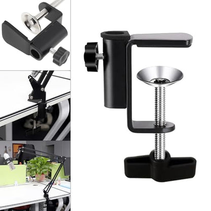 Aluminum C-Clamp Clip Mount for Camera/Monitor, Desktop & Table Mount Holder for Microphone/Mic & Tablet (Black)