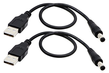 USB 2.0 A Male to DC 5.5x2.1mm Male Adapter Cable 5 Volt DC Barrel Power Jack Charging Cable for Tablet, Electronic Dog, Access Control Attendance (28CM/11inch, DC 5.5x2.1mm)(2packs) - color: 28CM DC 5.5x2.1mm