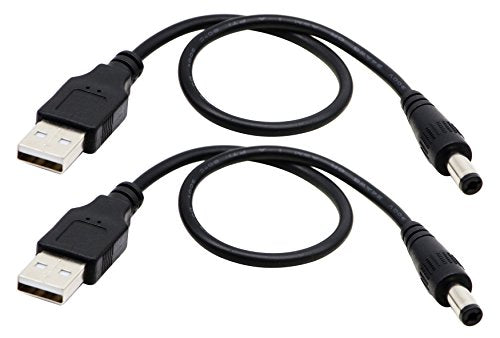 USB 2.0 A Male to DC 5.5x2.1mm Male Adapter Cable 5 Volt DC Barrel Power Jack Charging Cable for Tablet, Electronic Dog, Access Control Attendance (28CM/11inch, DC 5.5x2.1mm)(2packs) - color: 28CM DC 5.5x2.1mm