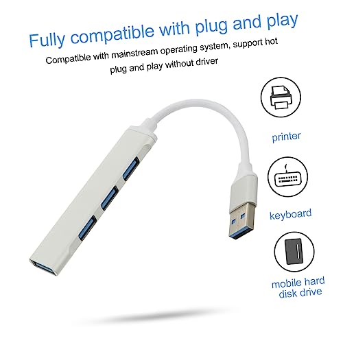jojofuny Laptop USB Hub Slim c Device USB Splitter Dongles 4 Port USB Hub Multi-Port USB Hub