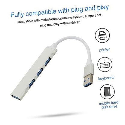 jojofuny Laptop USB Hub Slim c Device USB Splitter Dongles 4 Port USB Hub Multi-Port USB Hub