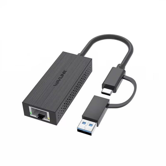 USB C to 2.5G Ethernet Adapter, WAVLINK 2-in-1 USB 3.2 Type A/Type C (Thunderbolt 3/4) to 2.5 Gigabit Ethernet Adapter RJ45 LAN Network Converter for Windows, Mac OS, iPad OS and More - color: USB to Ethernet Adapter
