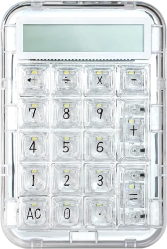 CoolKiller CK21 Mechanical Number Pad with Calculator, 2-in-1 Wired Numeric Keypad, Hot-Swappable 18 Keys, Transparent Backlit Numpad, Rechargeable for Laptop, PC, Desktop (Ice Blade Linear Switch)