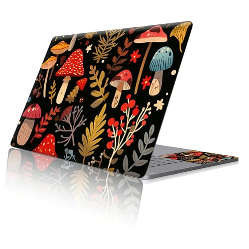 Reusable Universal Laptop Skin Sticker, Cut to Fit for 11.6–15.6 Inch Laptops, Waterproof Protective Film, No-Residue - Mushroom Garden - color: Mushroom Garden