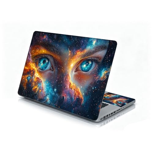 Universal Laptop Skin Sticker Decal, 12"-15.6" Aesthetic Vinyl Wrap, Cosmic Eyes Galaxy Waterproof Notebook Cover Art Protector for MacBook HP Dell Lenovo, Fits 13" 14" 15" 15.6" - color: Cosmic Eyes Galaxy