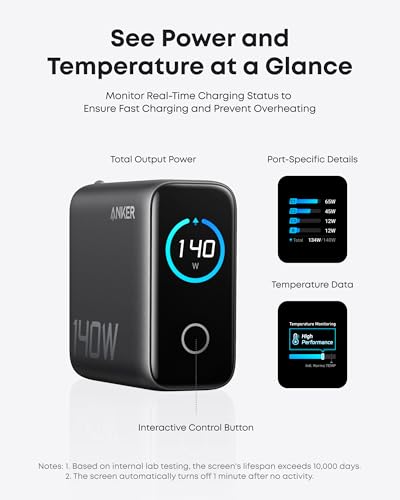 Anker Laptop Charger, 140W USB-C Charger MagGo Power Bank for Apple Watch