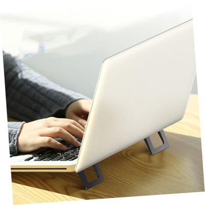 Kichvoe 2pcs Foldable Laptop Stand Desktop Laptop Holder Portable Notebook Support Bracket Black for Travel Work Home