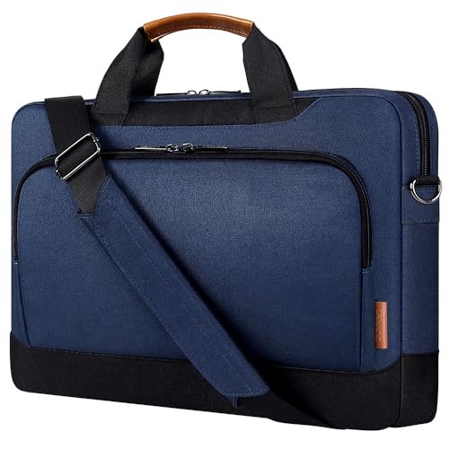 DOMISO 17-17.3 Inch Laptop Bag Large Capacity Shoulder Bag Laptop Case for 17 Inch HP/Dell/Lenovo Waterproof Padded Computer Bag with Handle for Women Men, Blue - color: Blue, size: 17 - 17.3 Inch