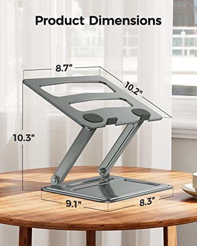 Adjustable Laptop Stand, Portable for 17.3inch Laptops, Holds Up to 17.6lbs, Ergonomic Posture & Heat Dissipation - Gray - color: Gray