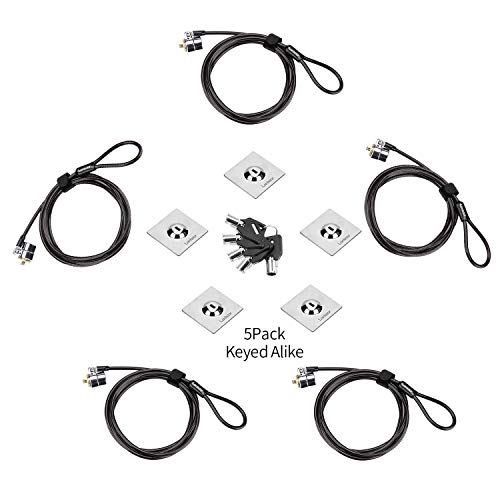 5Pack Laptop Cable Lock Hardware Security Cable Lock Anti Theft 5Keys 6.7Ft Compatible for Tablet Laptops, iMac,Out Door TV,Mac mini,& Other Devices Longer Cable（ 5PCS keyed Alike） - color: Single package keyed alike
