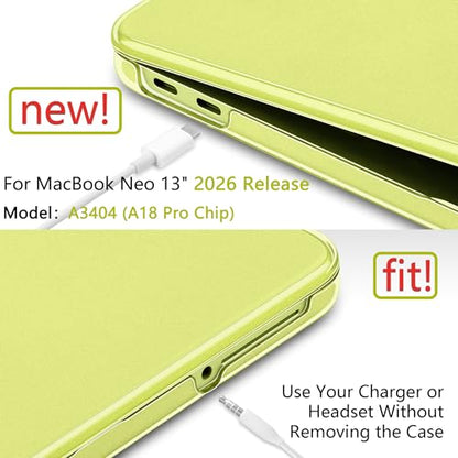 Matte Frosted Compatible with MacBook Neo 13 Inch 2026 (Model A3404 | A18 Pro Chip) | Anti-Crack & Scratch & Fingerprint | 100% Match Official Color Citrus - color: Matte Citrus Clear