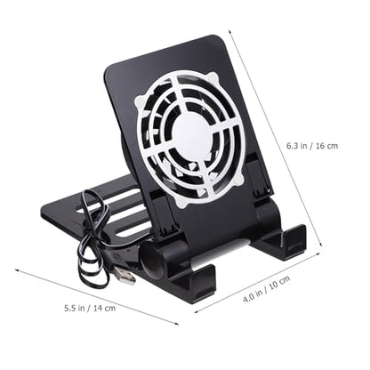Abaodam Laptop Stand with Cooling Fan Cell Phone Stand with Cooler Stable Cooling Holder with Quiet Fan Computer Blower Cellphone Cooler Holder Game Machine Radiator USB Foldable