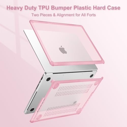 MOSISO Compatible with MacBook Pro 14 inch Case M5 M4 M3 M2 M1 2026-2021 | 3 in 1 Kit Anti-Crack Hard Shell with TPU Bumper, A3427 A3426 A3434 A3112 A3185 A3401 A2918 A2992 A2779 A2442, Chalk Pink - color: Chalk Pink