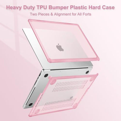 MOSISO Compatible with MacBook Pro 14 inch Case M5 M4 M3 M2 M1 2026-2021 | 3 in 1 Kit Anti-Crack Hard Shell with TPU Bumper, A3427 A3426 A3434 A3112 A3185 A3401 A2918 A2992 A2779 A2442, Chalk Pink - color: Chalk Pink