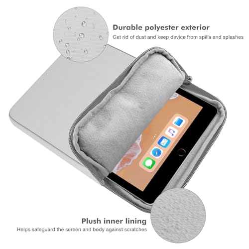 MoKo 9-11 Inch Tablet Sleeve Bag Carrying Case Fits New 11inch iPad Air M4, iPad A16 2025, iPad Pro 11 M4, Air 5/4/3, iPad 10/9/8th Gen, Tab S8/S9 11", Tablet Carrying Case, Gray + White - color: Gray + White, size: 9-11 inch