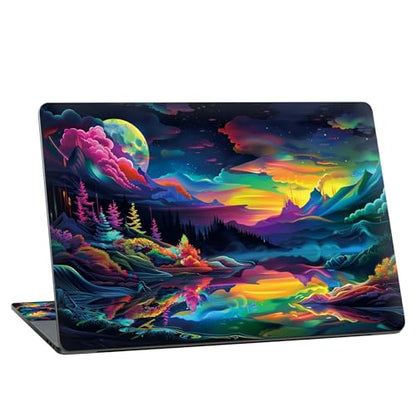 Universal Laptop Skin Sticker with 2 Wrist Pad Skins, Waterproof Scratch Resistant Vinyl Laptop Cover Decal, Cut to Fit for 11–15.6 Inch MacBook HP Dell Lenovo, Lake of Secrets - color: Lake Of Secrets