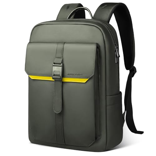 hk Slim Laptop Backpack for Men Women | Lightweight Business Backpacks 15.6 Inch Water-resistant Computer Bag for College Work Daily, Green - color: Green, size: 15.8 x 12.2 x 5.9 inches