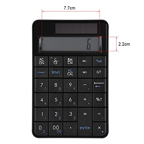 MC-56AG 2 in 1 Numeric Keypad & Calculator, 29 Keys Mini 2.4G USB Calculator with LCD Display, Switch by Pressing PCCal, Ideal for Office, Black