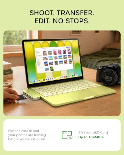 Satechi USB-C Snap Hub for MacBook Neo, 6-in-2 Flush Dual-Connector Hub with 4K/60Hz HDMI, 45W Pass-Through Charging, SD & microSD Card Readers, USB-A & USB-C 5Gbps Data, Citrus - color: Citrus