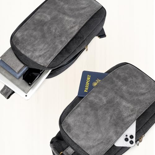 Canvas Messenger Bag Sling Bag Crossbody Shoulder Bag for Men Women Travel Work Satchel Bags - color: Black-a