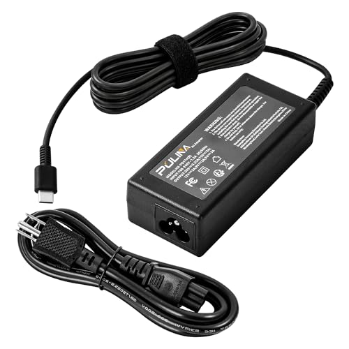 PULINA 65W USB C Laptop Charger for HP EliteBook 840, Pavilion, Envy x360, ProBook, Spectre x360, Chromebook - Replacement Type C Power Adapter, 10.83ft Cord, UL Certified