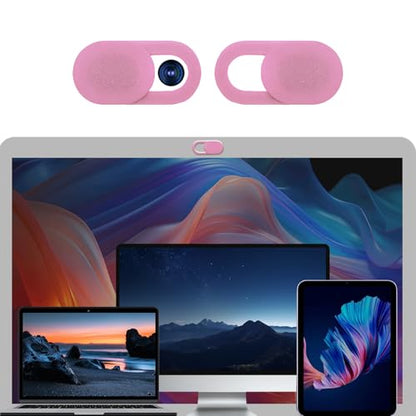 5-Pack Webcam Cover Slide, Ultra-Thin Privacy Shield for Laptop, Tablet, Phone, Desktop, Sliding Lens Cover for Personal and Office Use - color: 5 Pink