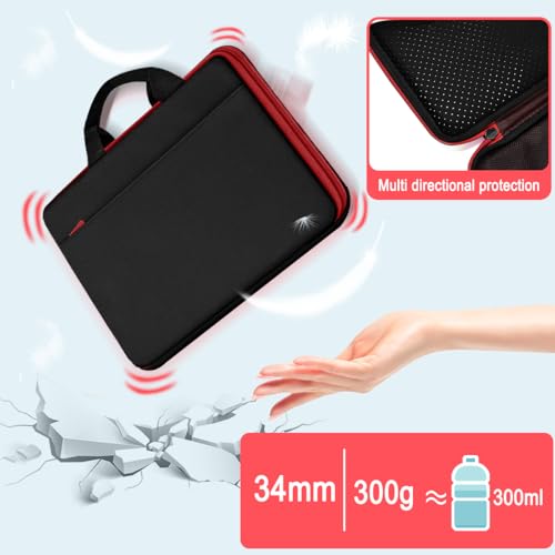 Hseok Laptop Case 13.3-14 Inch Sleeve,TSA Shockproof Computer Handbag,Compatible with MacBook Neo/Pro 14 M5/M4/M3/M2/M1,All Models 13.3" MacBook Air/Pro,XPS 13/14,Most 13-14 Notebooks,Red Edge - color: Red Edge