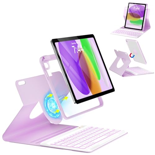 Keyboard Case for iPad 10th Generation 2022 & A16 11th Generation 2025, 10.9/11 Inch Detachable Wireless Keyboard Cover with Pencil Holder, 360° Rotatable, Folio Protective Case for iPad 11th/10th Gen - color: Purple, size: 10TH (iPad 10/11 A16)