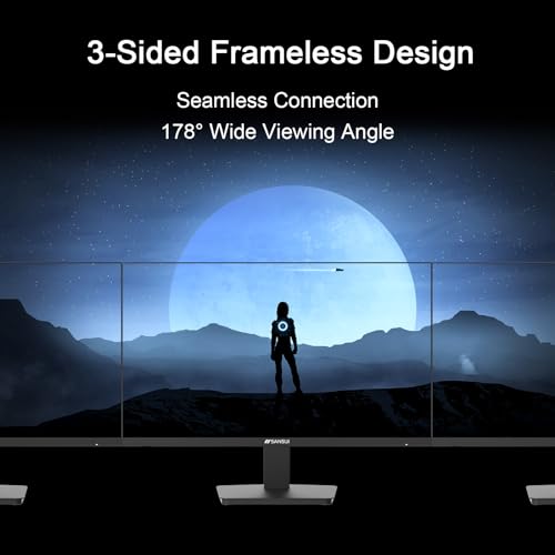 SANSUI 27 Inch Monitor,120Hz Computer Monitor Full HD 1920 x 1080P with HDMI DP Ports, 4000：1 Contrast, 110% sRGB, Eye Care, Frameless, 100 x 100mm VESA Mountable, for Work, Business, Gaming - size: 27 Inch