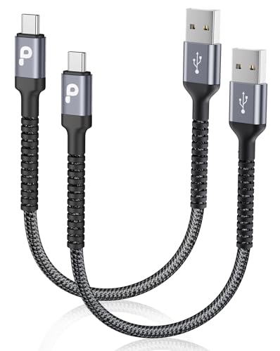 USB C Cable Fast Charging, 2Pack 1FT USB A to USB C Charge Cable Short | USB Type C Charging Cord Compatible with iPhone 17/16/15/Samsung Galaxy S20 S10/Google/Plus Note 10 9 8 - color: Grey, size: 1FT, style: USB A to USB C