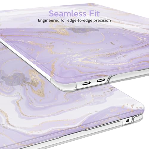 B BELK Compatible with MacBook Air 13 inch Case 2021 2020 2019 2018 M1 Chip | A2337 A2179 A1932, Plastic Laptop Hard Shell for MacBook Air 13.3 inch Case & Keyboard Cover &Screen Protector, Purple Marble - color: Purple Marble