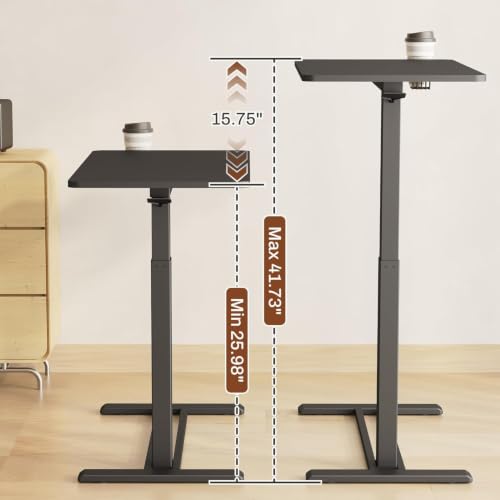 FLEXISPOT 32" Mobile Standing Desk Pneumatic Lift Computer Workstations | Computer workstation desk with hidden wheels,Laptop Rolling Cart for home office and small spaces.31.5"W x 15.7"D,Black - color: Pure Black, size: 32x18