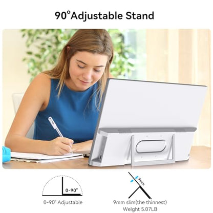 Prechen 21.5 Inch Portable Touchscreen Monitor, 1080P Computer Touch Screen w/VESA Stand Touch PC Display, 75Hz, Multi-Touch Monitor, DC HDMI & USBC for Phones PC Phone Business,White