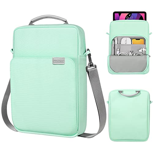 MoKo 9-11 Inch Tablet Sleeve Bag Handle Carrying Case with Shoulder Strap | Fits iPad Pro 11-inch M4, iPad Air 11-inch M2, iPad 10th 10.9, iPad 9/8/7th 10.2 and Tab S8/S9 11, Mint Green - color: Mint Green, size: 9-11 inch