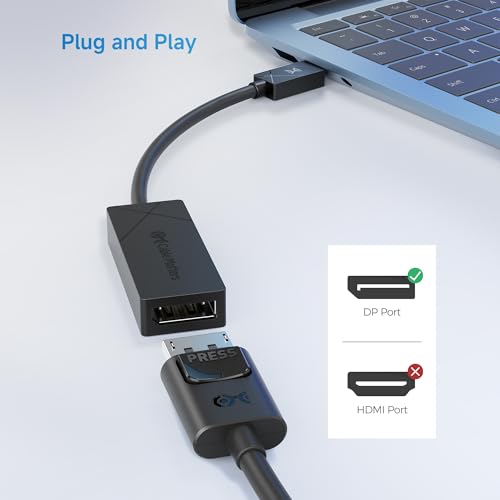 Cable Matters [Designed for Microsoft Surface] USB C to DP 1.4 Adapter | 4K@240Hz / 8K@60Hz HDR, DisplayPort 1.4, Compatible with Surface Pro/Laptop/Book with USB-C or Thunderbolt 4