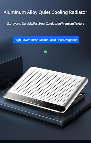 16-Inch Laptop Cooling Pad with Quiet Independent Fan – Adjustable Cooling Stand for 12-17 Inch Laptops, Gaming Notebooks & PCs – Ergonomic Height-Adjustable Design for Optimal Airflow & Comfort