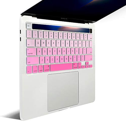 Allinside Soft Silicone Keyboard Cover for MacBook Pro 13 inch (A2338 M1 A2251 A2289, 2020–2023) & MacBook Pro 16 inch (A2141, 2019–2020) with Touch Bar & Touch ID, US Layout, Ombre Pink - color: 01 Ombre Pink, size: 2019-2020 Macbook Pro 13/16