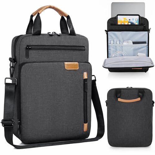 TORIBIO 15 Inch Laptop Sleeve Bag Padded Protective Travel Carrying Case | Fits New 15"/15.3" MacBook Air M5 M4 M3 M2,Dell XPS 15 Plus,15 Inch Surface Laptop 7/6/5/4/3,Galaxy Tab S9 Utra 14.6" - color: Grey, size: 15 Inch