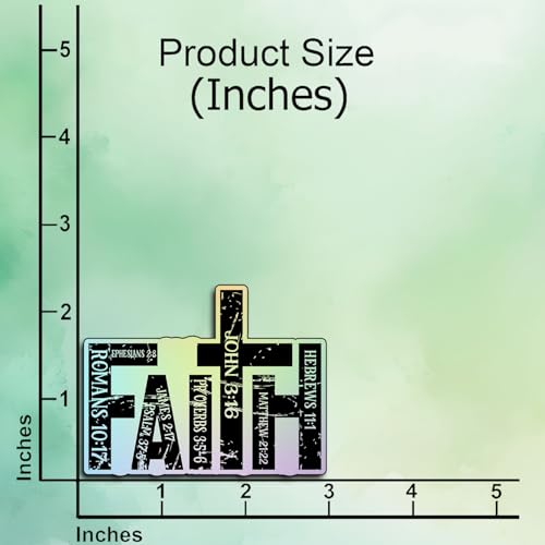 (3PCs) Faith Cross Bible Verse Sticker, Christian Bible Quotes Stickers, Inspirational Religious Quotes Vinyl Waterproof Scripture Stickers for Laptop Water Bottle Notebook Tumbler Journal 3x2.5 Inch - color: Faith Bible Verses