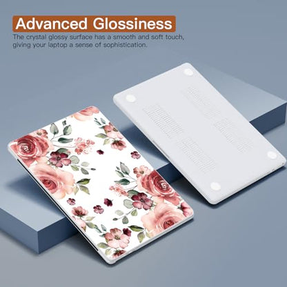 CISSOOK Compatible with MacBook Air 13 inch Case M2 M3 M4 M5 | A3449 A3240 A3113 A2681, 5in1 Set Hard Shell Case Keyboard Cover for MacBook Air 13.6 inch 2022 - 2026, Flower - color: Air13.6inch-Begonia flowers