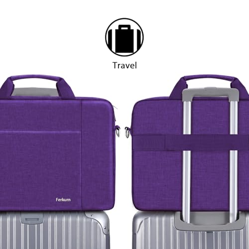 Ferkurn Laptop Bag Case for Women Men Computer Bag Compatible with HP Envy Pavilion Omen/LG Gram/MSI/Dell Inspiron XPS/Lenovo/Acer, Shoulder Strap Carrying Messenger Briefcase, Purple, 15.6 16 Inch - color: Purple, size: 15.6 inch