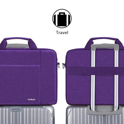 Ferkurn Laptop Bag Case for Women Men Computer Bag Compatible with HP Envy Pavilion Omen/LG Gram/MSI/Dell Inspiron XPS/Lenovo/Acer, Shoulder Strap Carrying Messenger Briefcase, Purple, 15.6 16 Inch - color: Purple, size: 15.6 inch