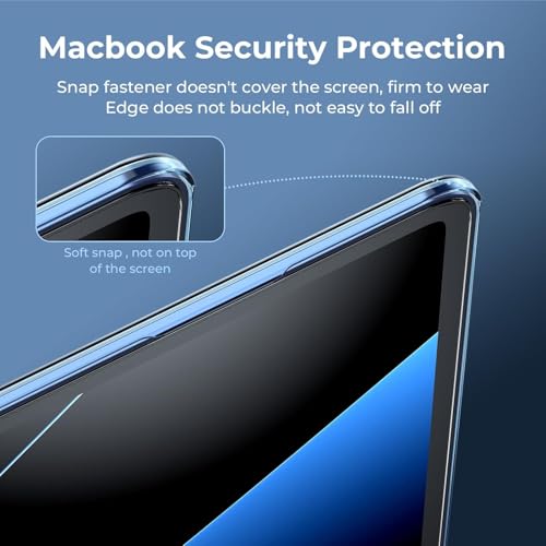 EooCoo Case Compatible with MacBook Air 13 inch M5 2026-2022 M4 M3 M2 A3449 A3240 A3113 A2681, Crystal Hard Shell Scratch Resistant Protective Cover for Mac Air 13.6 inch, Midnight - color: Crystal Midnight, size: Air 13.6-inch