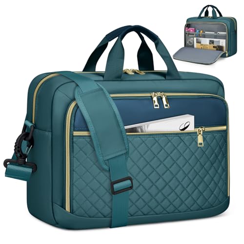 NEWHEY Laptop Bag 17.3 Inch Laptop Briefcase for Women Men Waterproof Shoulder Messenger Bag Large Computer Bag for Business Office Work College, Dark Green - color: Dark Green, size: 17 inch